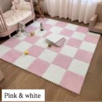 Spliced carpet (10pcs) pink and white