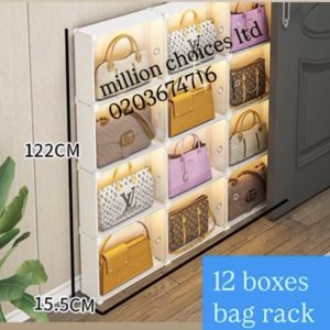12 boxes bag rack