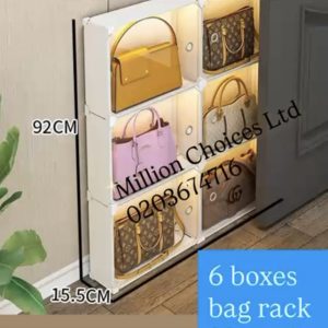 6 boxes bag rack