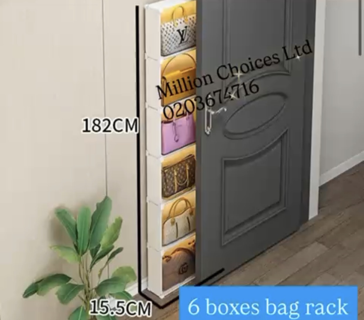 6 boxes bag rack
