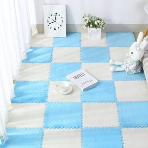 Splice carpet (White and Sea Blue)