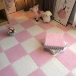 Spliced carpet (Light Pink and White)