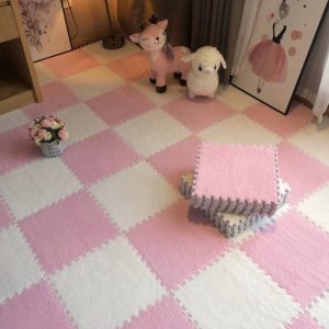 Spliced carpet (Light Pink and White)