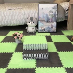 Splice Carpet (Lemon Green and Grey)